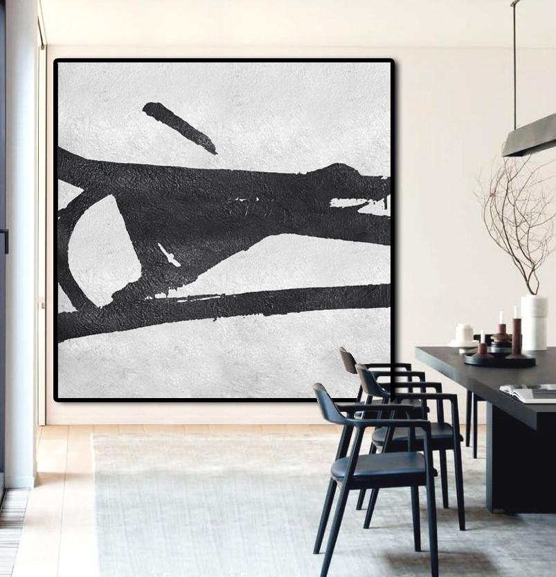 Minimal Black and White Painting #MN49A